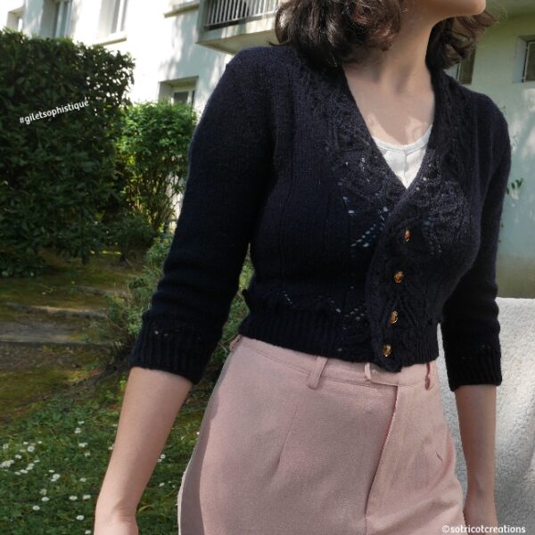 kit • Sophistiqué• cardigan dentelle dessiné par Sofiana @sotricot – Image 2