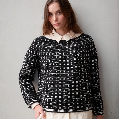 assortiment de fil • Semiotic • pull dessiné par Anu Ahoniemi @piippahankiainen